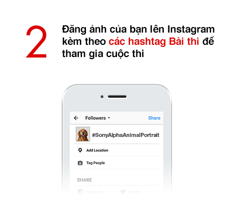 2) Đăng ảnh của bạn lên Instagram kèm theo các hashtag Bài thi để tham gia cuộc thi