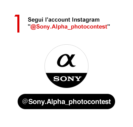 1)	Segui l'account Instagram '@Sony.Alpha_photocontest'